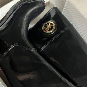 Michael Kors Black and Gold Rain Boots